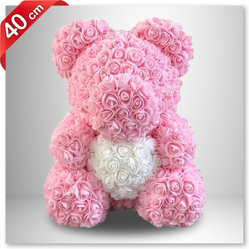 Ours en Rose Éternelle Rose Clair Coeur