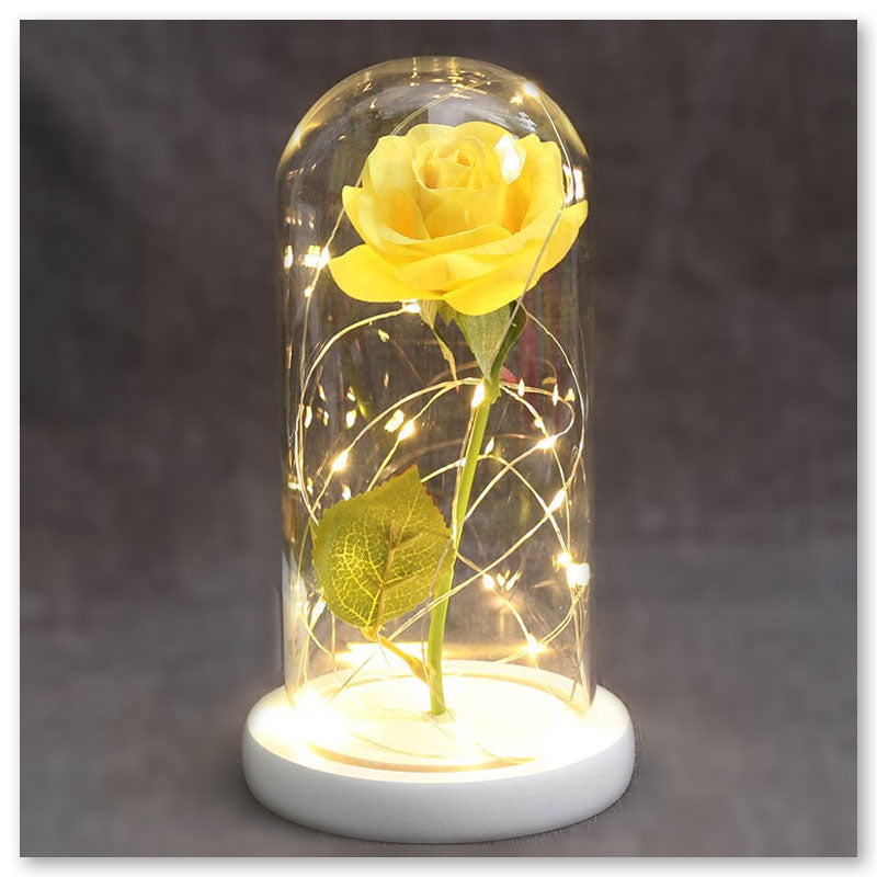 Rose éternelle Jaune Extra. Rose Préservée Jaune Extra Carte Et