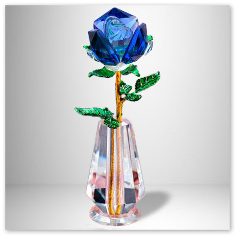 Rose Vase Cristal et Or