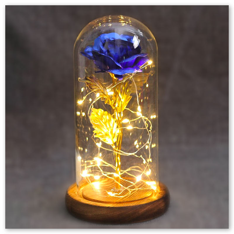 Rose Éternelle Bleue Naturelle Préservée - Cadeau Original Fabriqué En Espagne - Sans Entretien