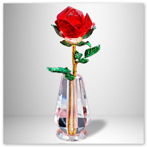 Rose Rouge Vase Cristal